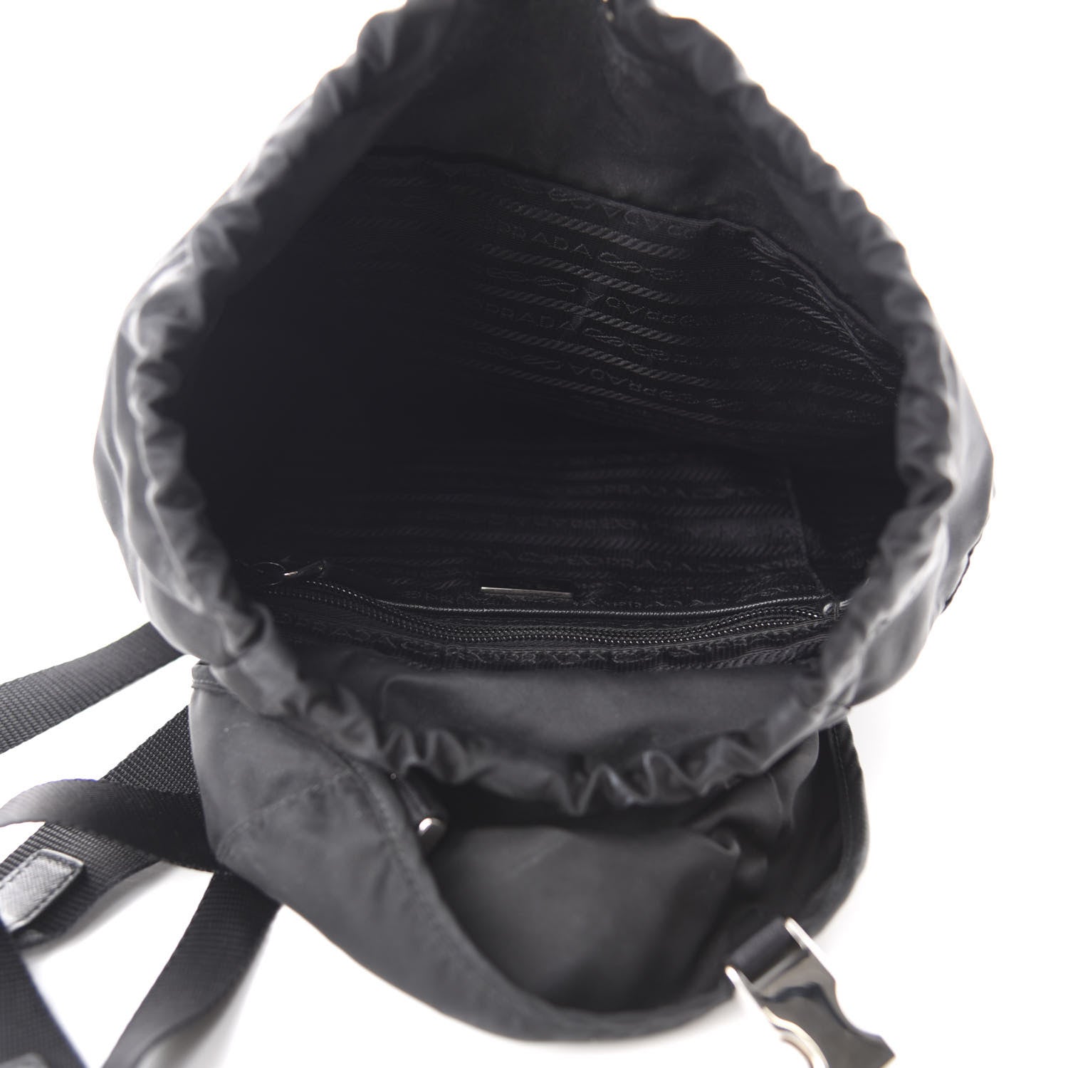 Prada Tessuto Nylon Vela Small Double Buckle Backpack Black 4 of 10