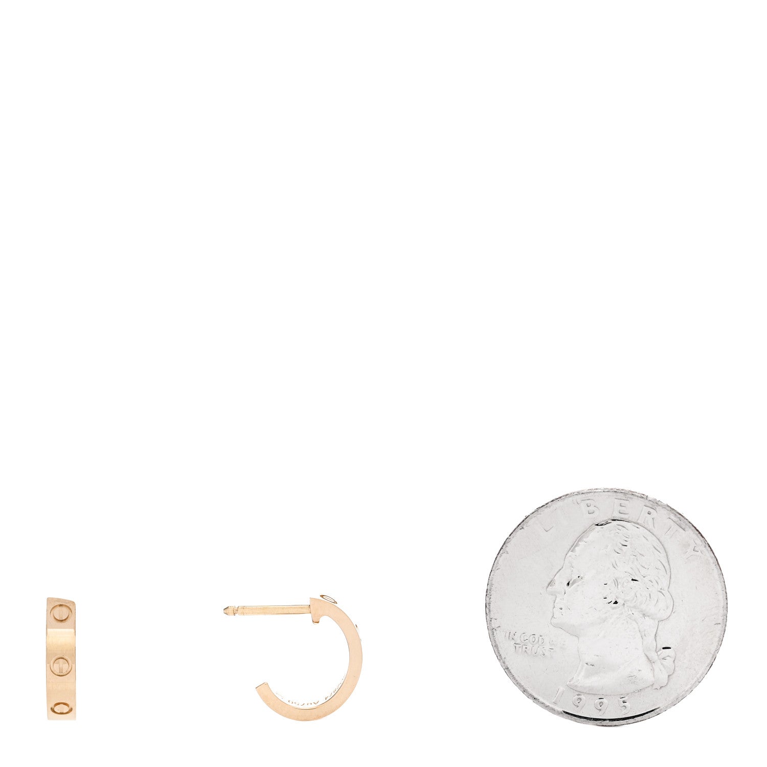 Cartier 18K Yellow Gold Small LOVE Hoop Earrings 2 of 6