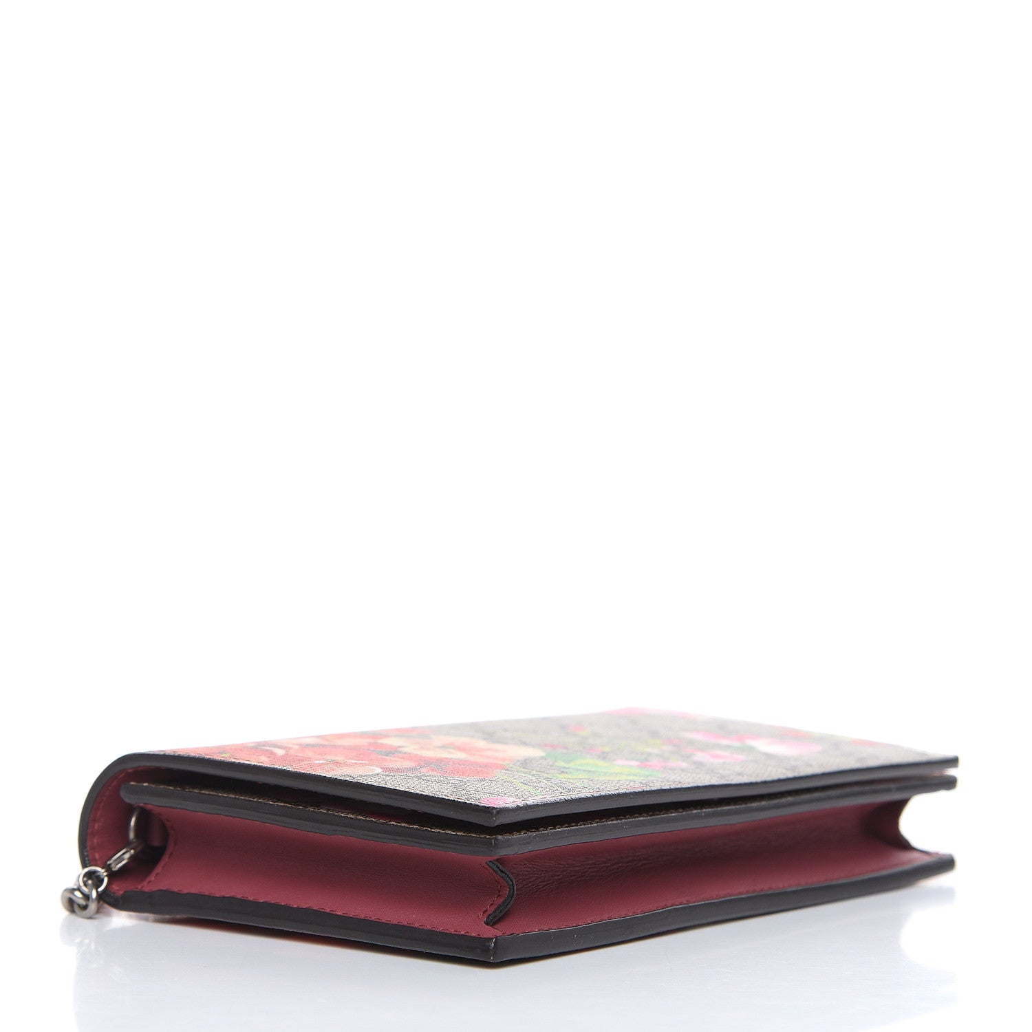 Gucci GG Supreme Monogram Blooms Chain Wallet Beige Multicolor Dry Rose 4 of 9