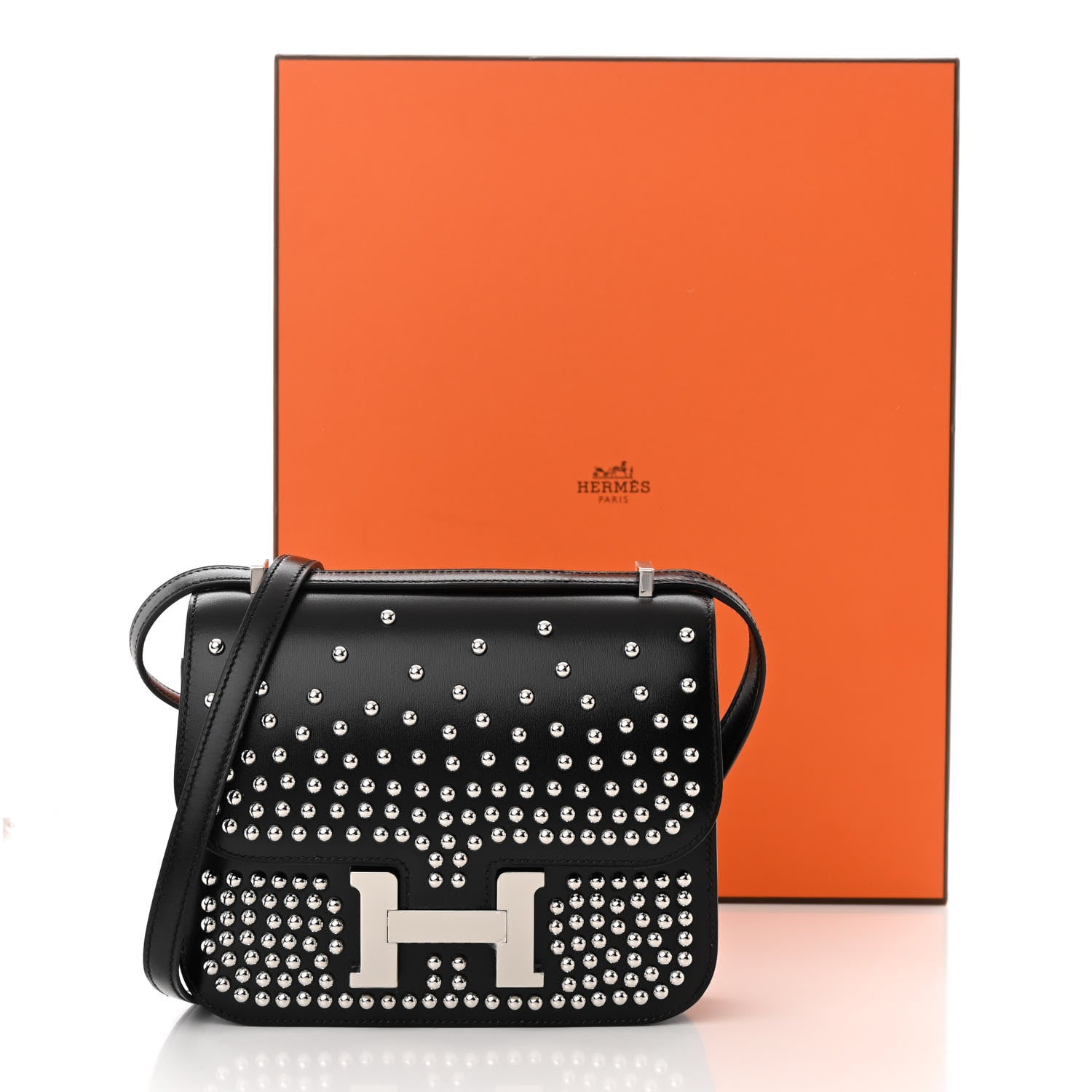 Hermes Box Studded Clouté Constance 18 Black 13 of 13