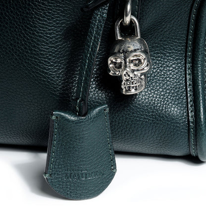 Alexander McQueen Pebbled Leather Mini Padlock Dark Green Bottle 9 of 9