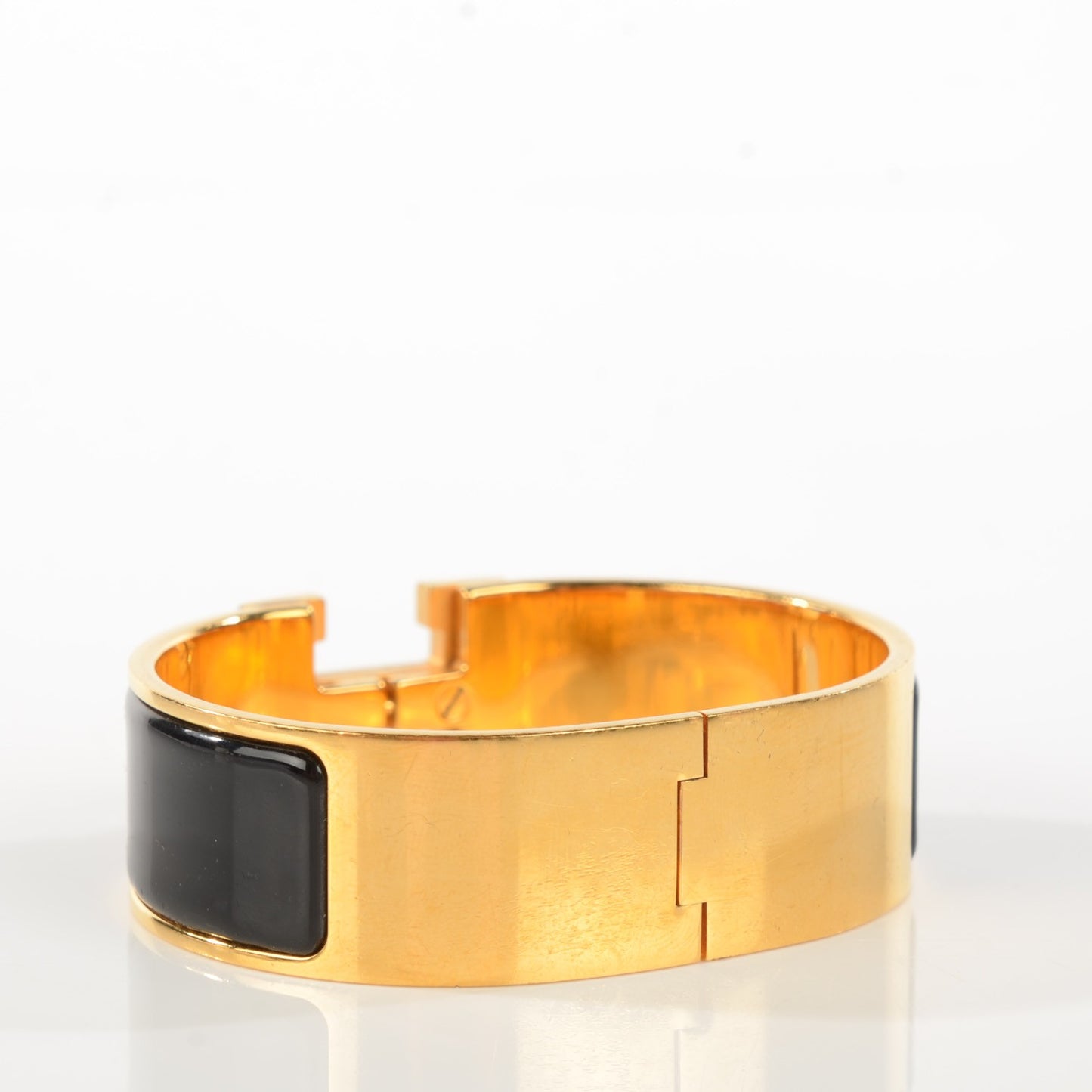 Enamel Wide Clic Clac H Bracelet GM Black