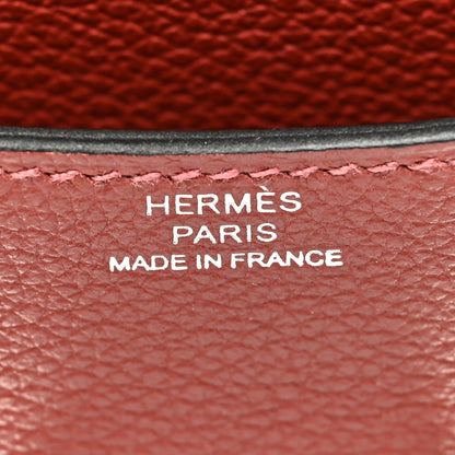 Hermes Evercolor Bi-Color Constance Slim Wallet Rouge H Rose Azalee 7 of 9