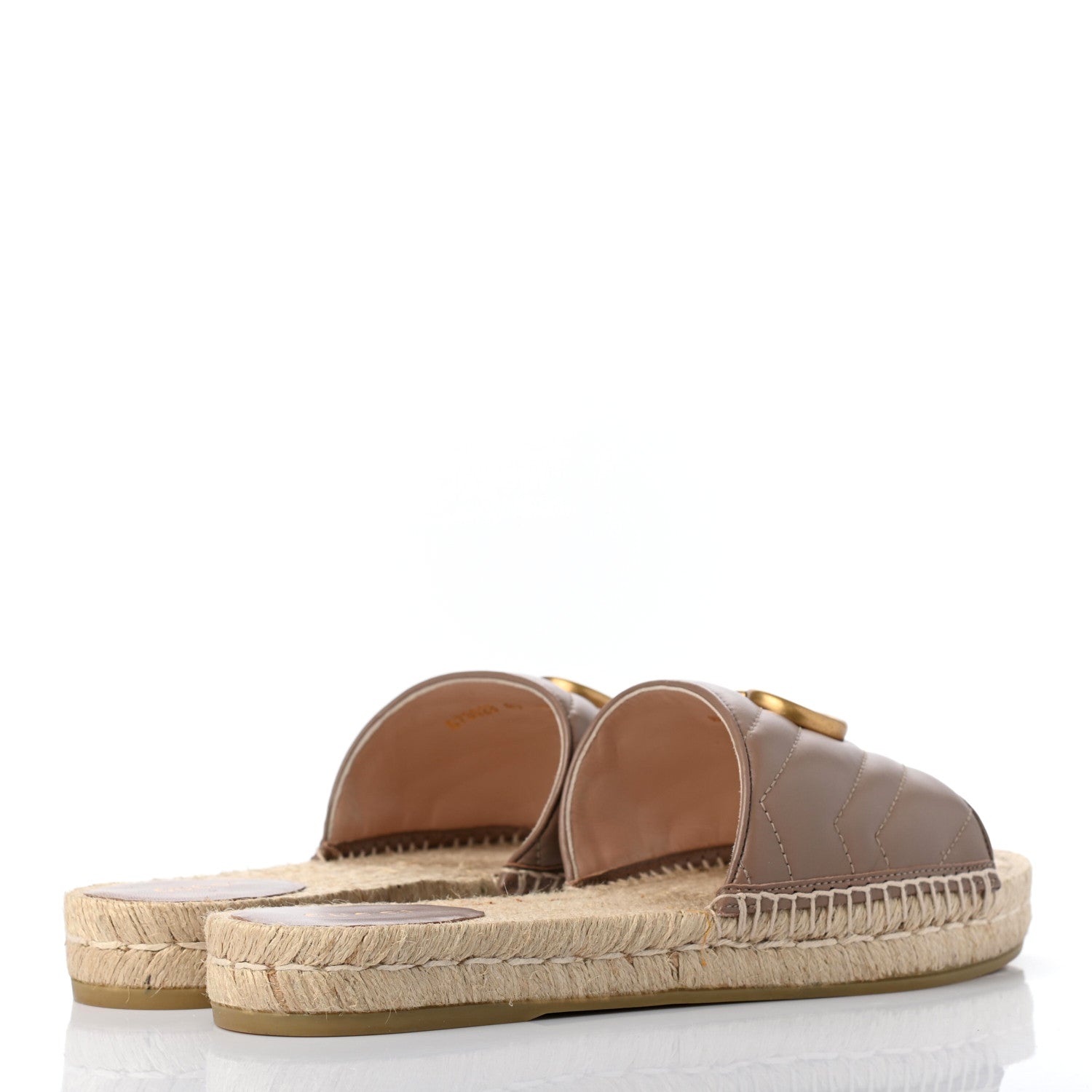 Gucci Nappa Matelasse GG Marmont Espadrille Slide Sandals 40 Porcelain Rose 4 of 13