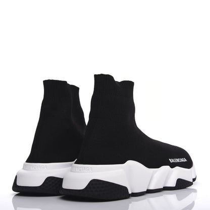 Balenciaga Neoprene Knit Womens Speed Sneakers 38 Black White 4 of 10