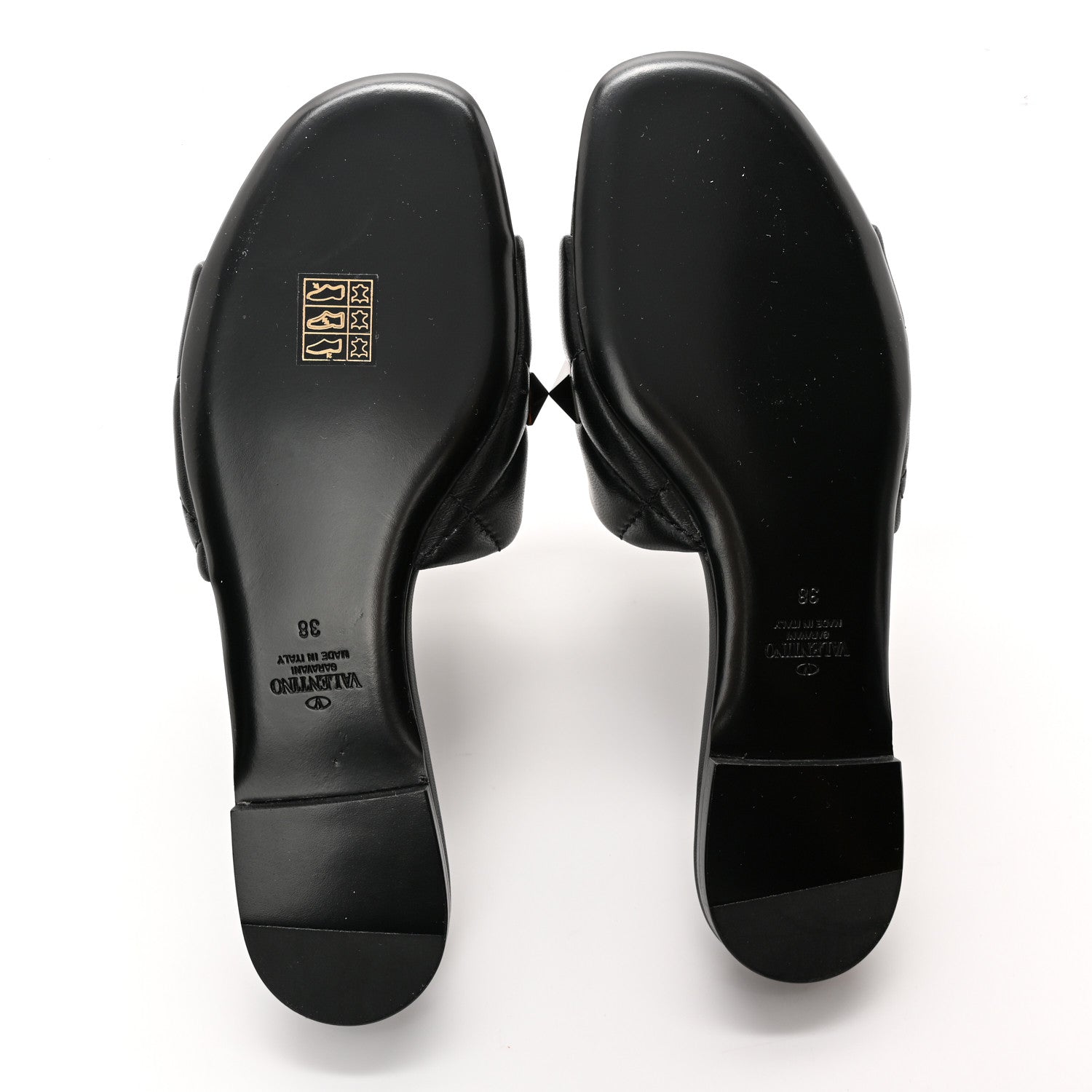 Valentino Garavani Nappa Roman Stud Flat Slide Sandals 38 Black 5 of 11