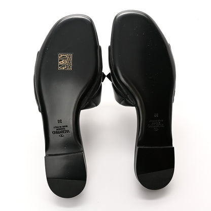 Valentino Garavani Nappa Roman Stud Flat Slide Sandals 38 Black 5 of 11
