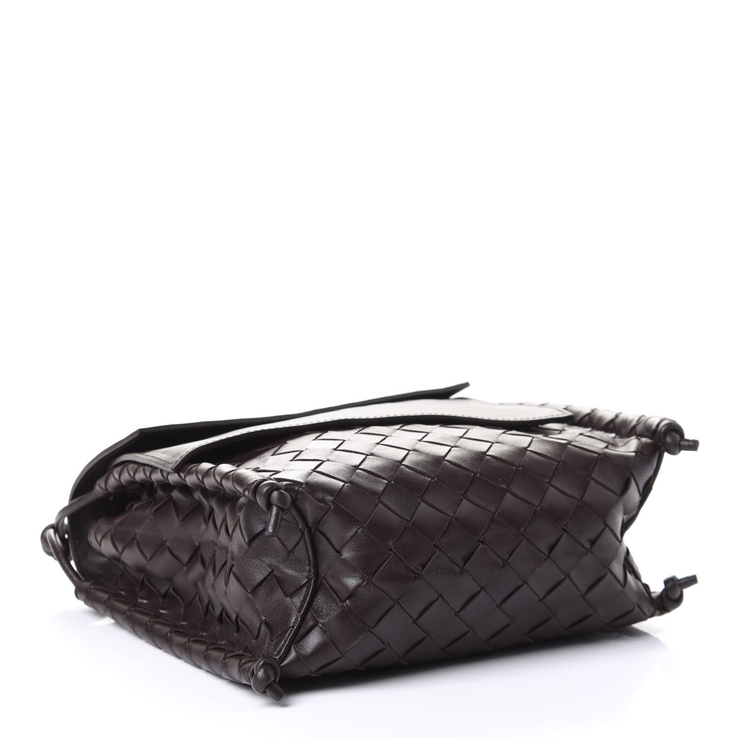 Nappa Intrecciato Small Knot Flap Crossbody Fondente