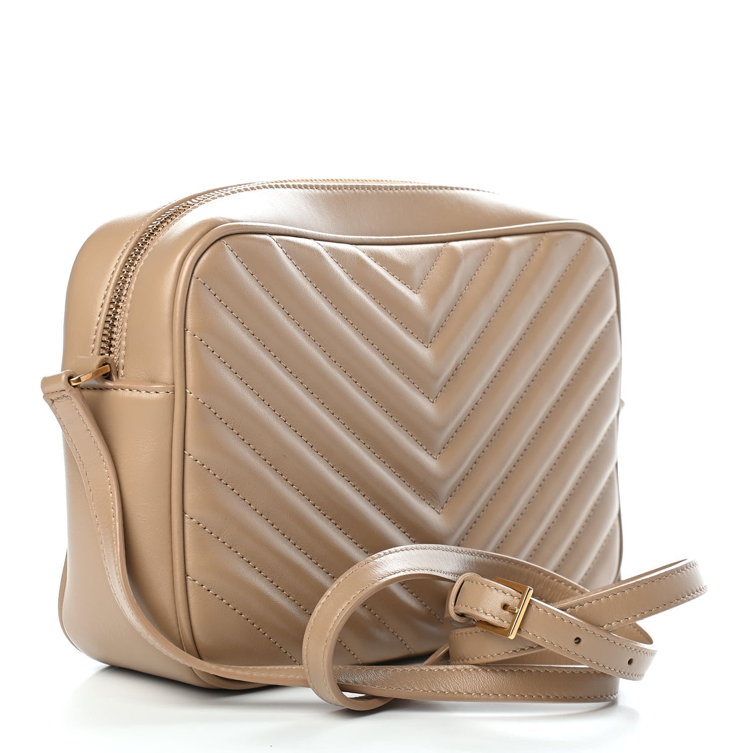 Saint Laurent Calfskin Matelasse Monogram Lou Camera Bag Dark Latte 3 of 8
