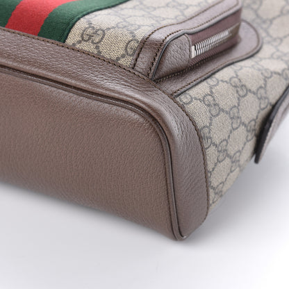 Gucci GG Supreme Monogram Calfskin Web Small Ophidia Day Backpack Beige Ebony New Acero 8 of 9