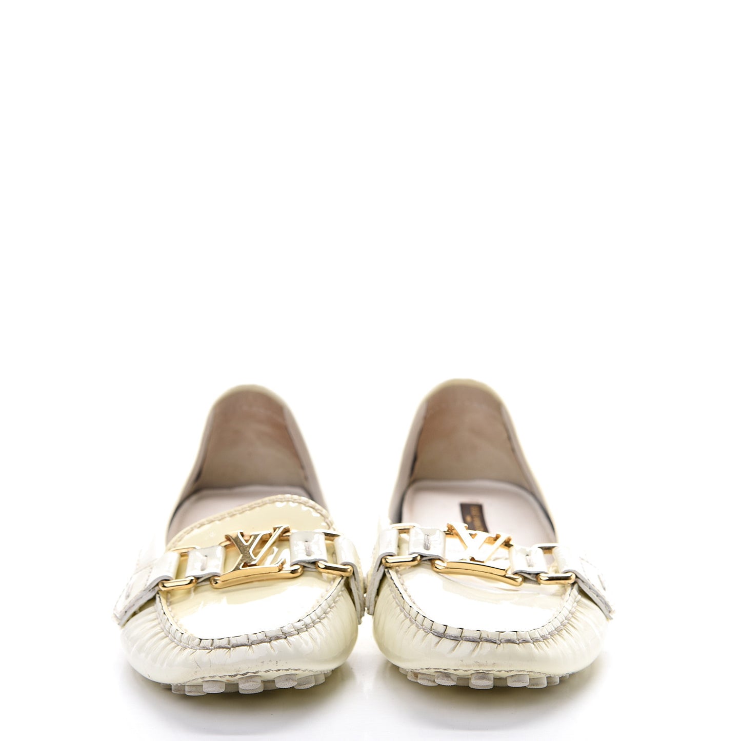 Patent Calfskin Oxford Loafers 36.5 White