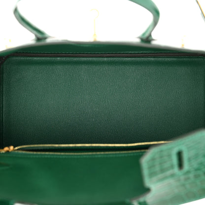 Hermes Shiny Niloticus Crocodile Birkin 30 Vert Emeraude 5 of 10
