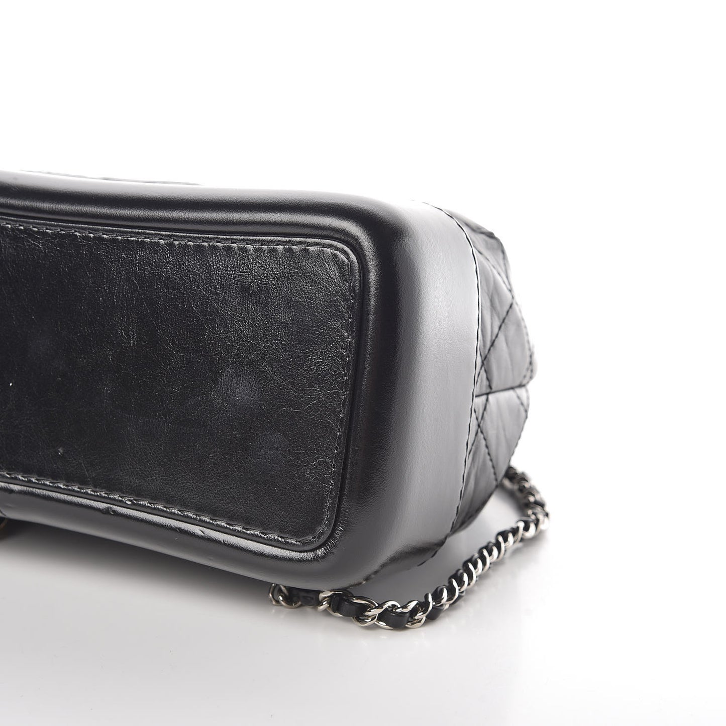 Aged Calfskin Quilted Small Gabrielle Backpack Black