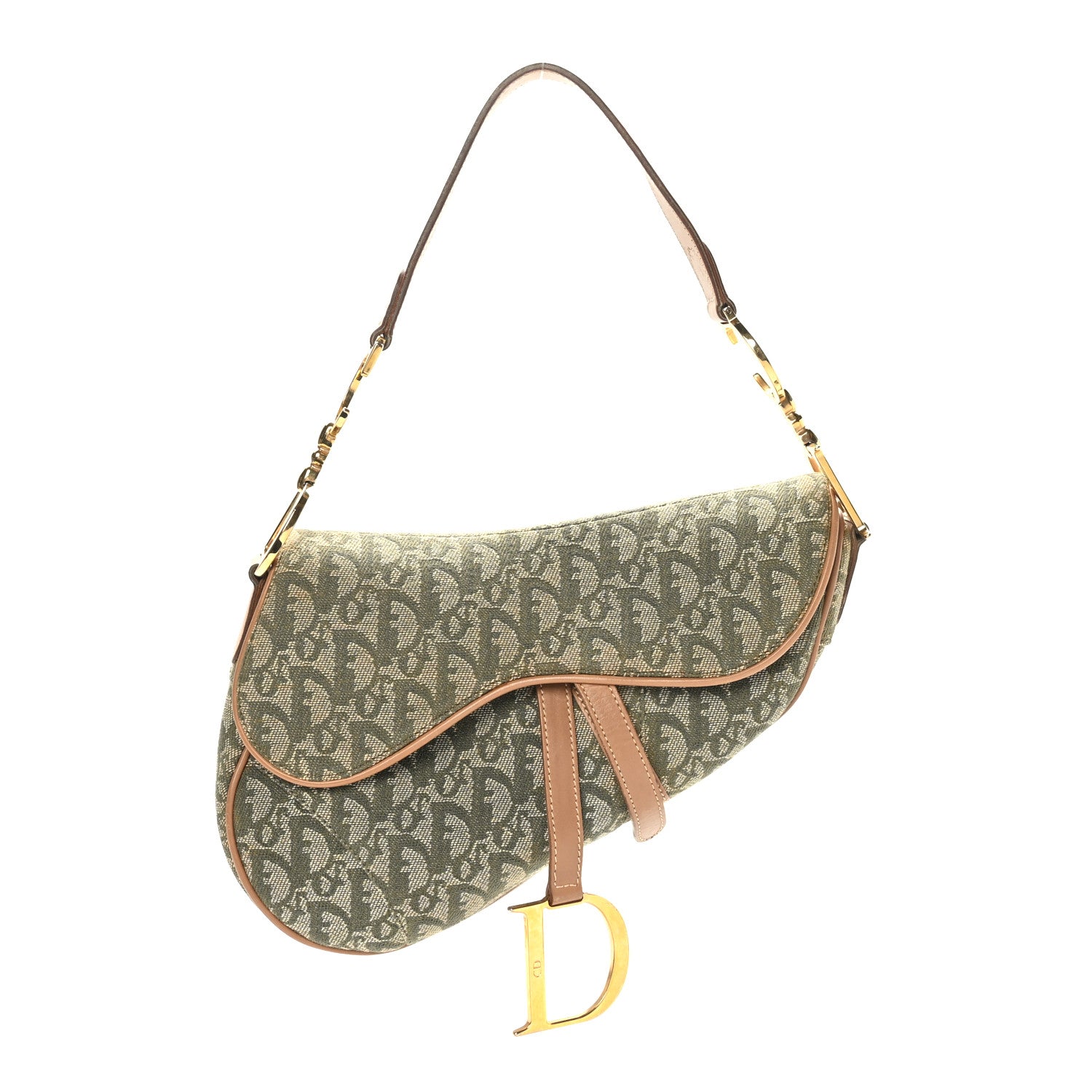 Christian Dior Monogram Saddle Bag Green 1 of 9