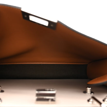 Fendi Cuoio Romano Vitello Cover Glazed Fabric Bi-Color FF 1974 Mini Peekaboo I SEE U Satchel Ghianda Grezzo 6 of 9