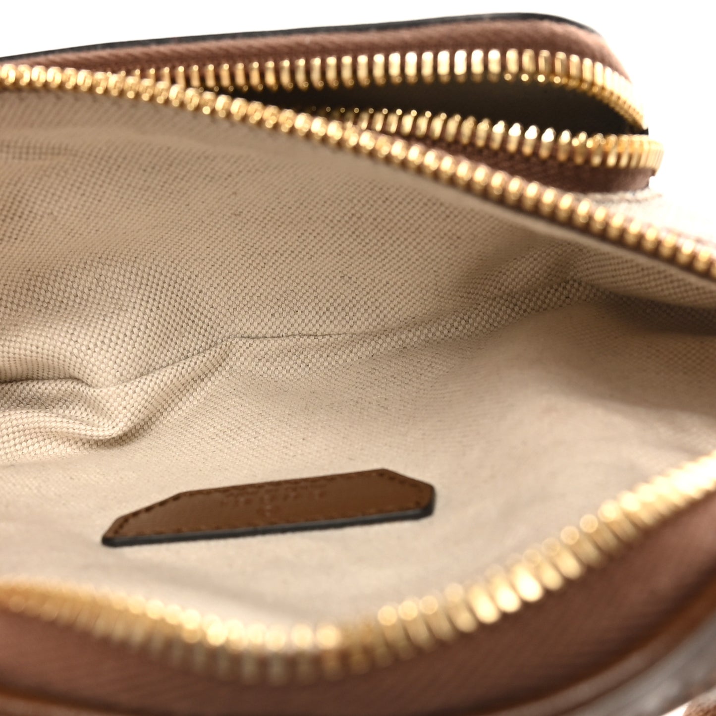 GG Supreme Monogram Textured Calfskin Retro Interlocking G Belt Bag Beige Ebony Brown Sugar