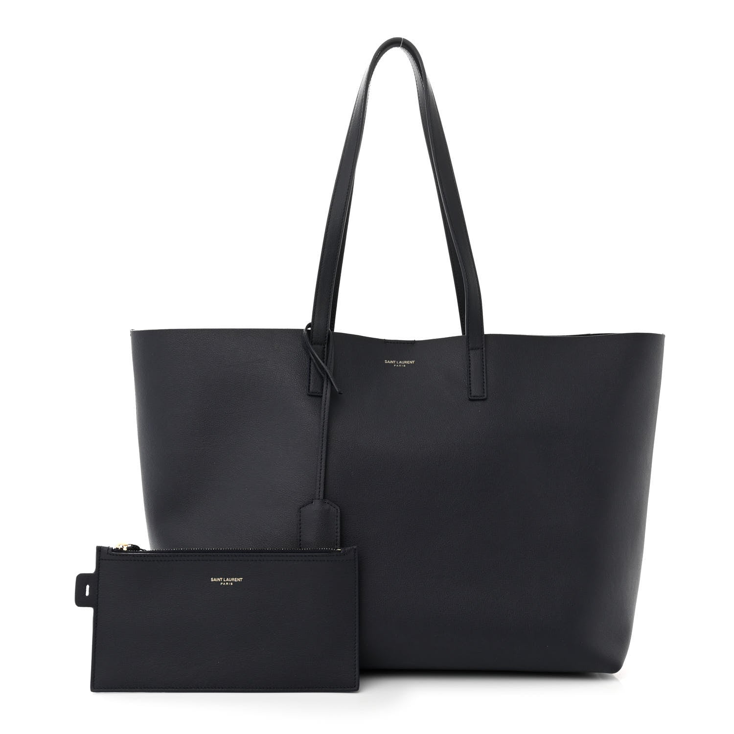 Saint Laurent Calfskin Large Shopping Tote Deep Marine 3 of 11