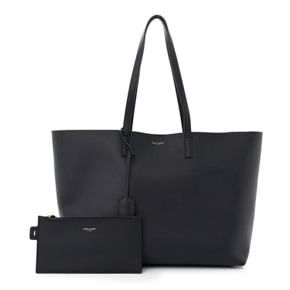 Saint Laurent Calfskin Large Shopping Tote Deep Marine 3 of 11