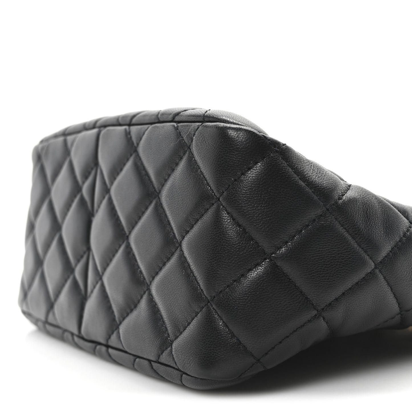 Lambskin Quilted Small Pearl Crush Hobo Black
