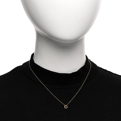 Tiffany 18K Yellow Gold 7mm Elsa Peretti Open Heart Pendant Necklace 2 of 4