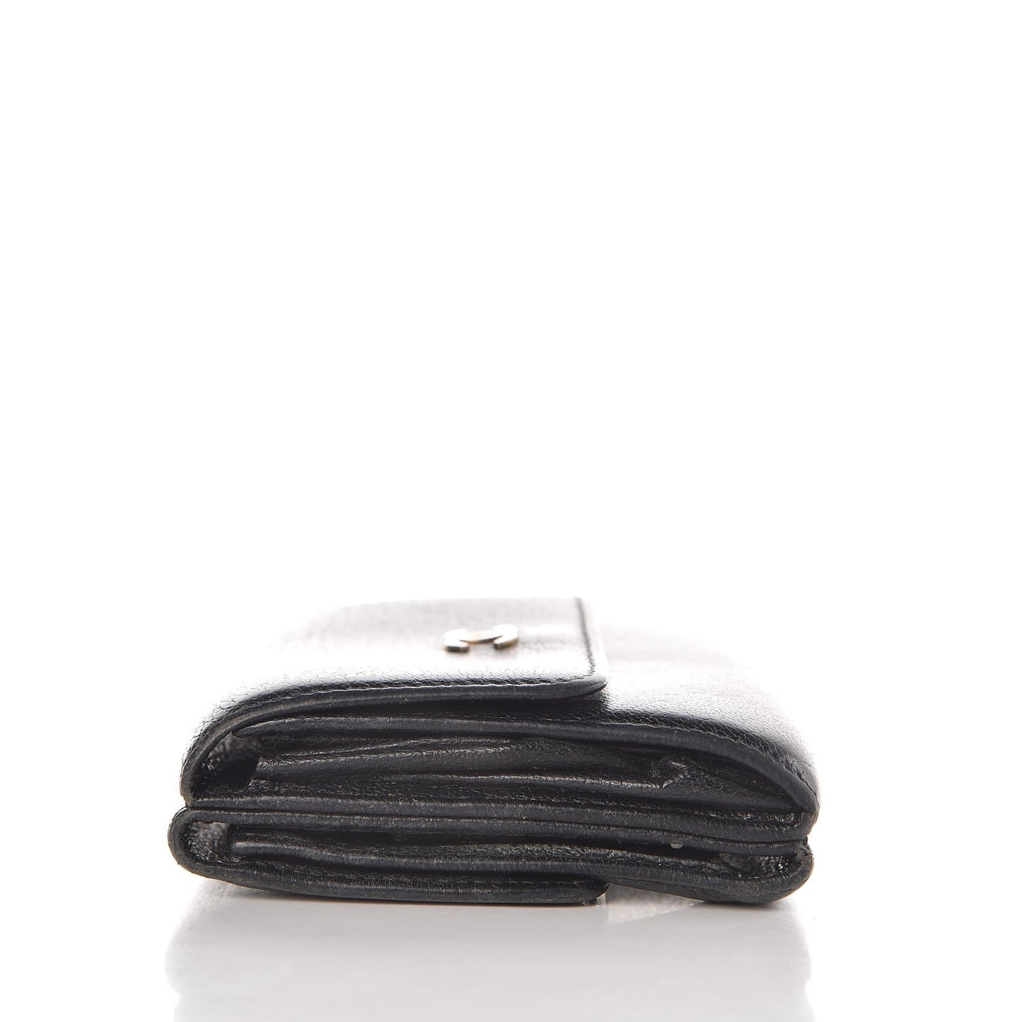 Goatskin Compact CC Wallet Black