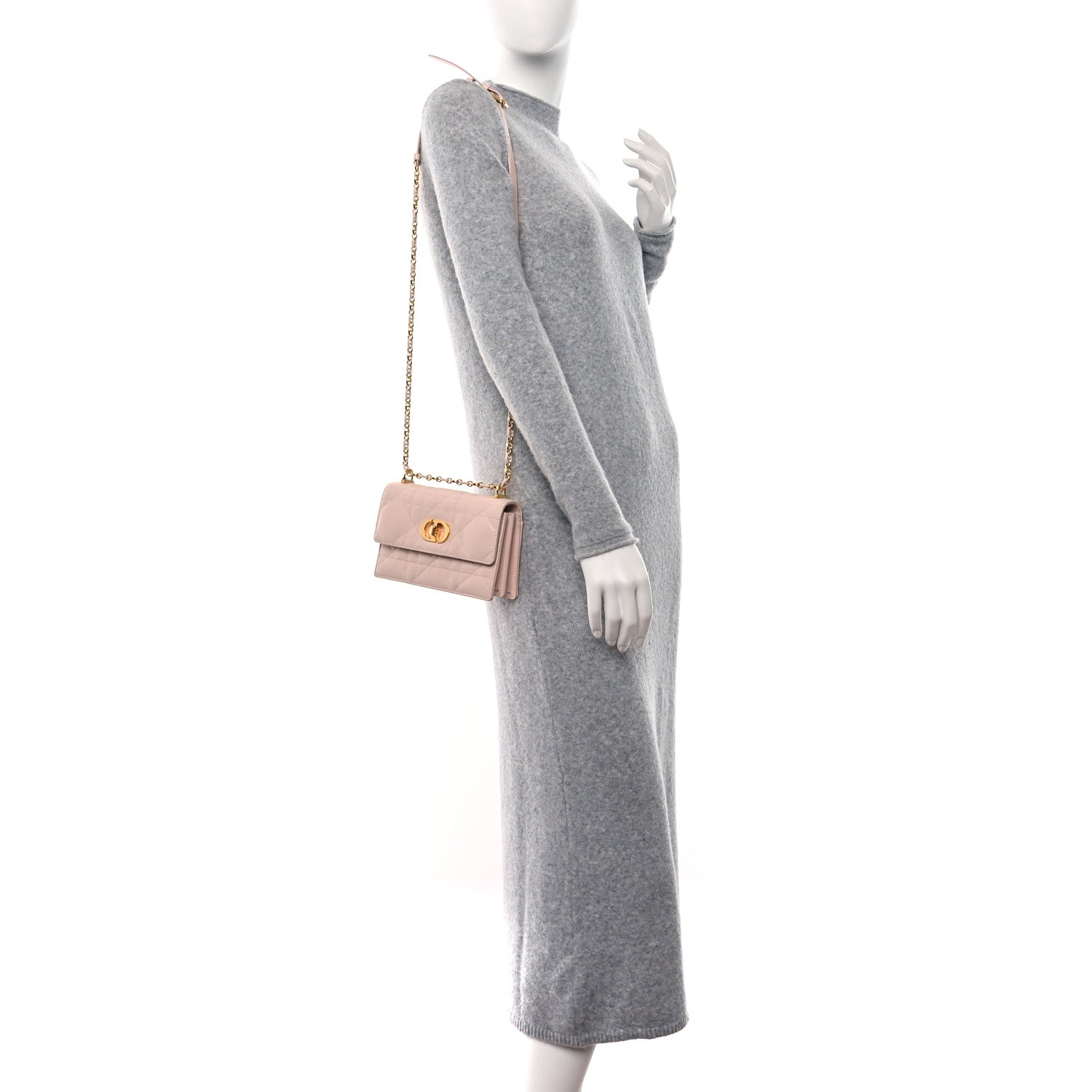 Christian Dior Lambskin Macrocannage Mini Miss Caro Bag Rose Quartz 3 of 8