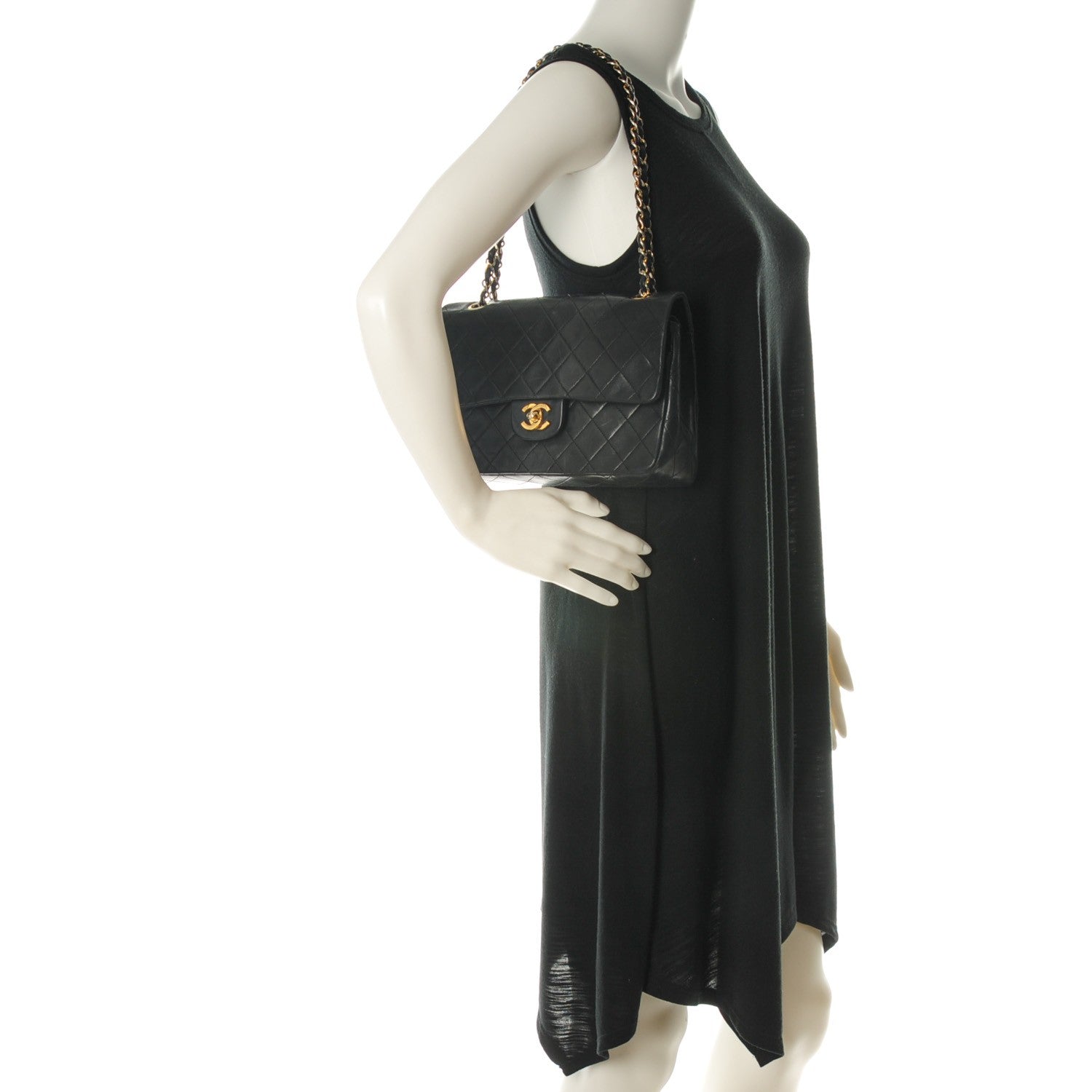 Chanel Lambskin Quilted Medium Double Flap Black 2 of 8