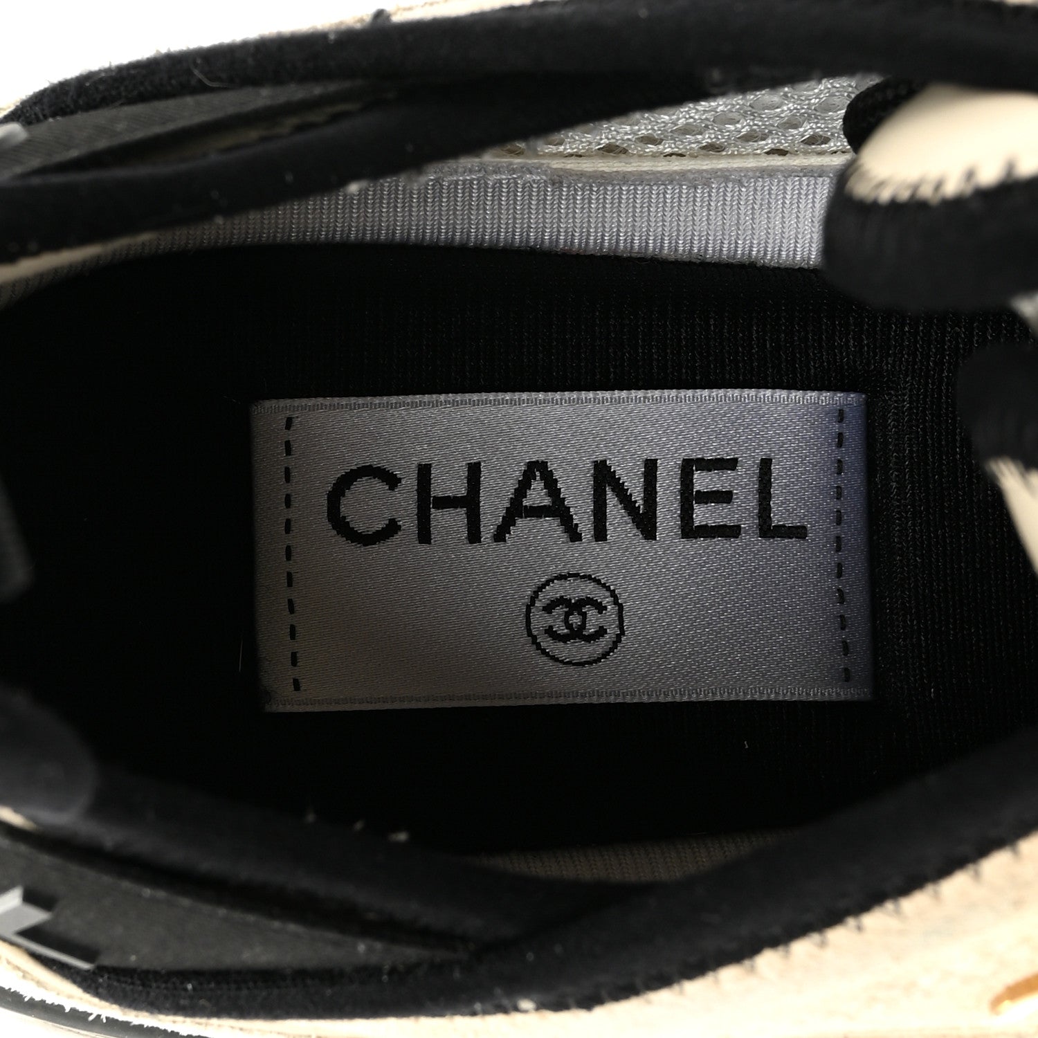 Chanel Suede Calfskin Nylon Grosgrain CC Sneakers 38.5 Beige 7 of 9