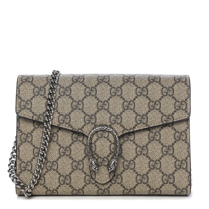 Gucci GG Supreme Monogram Mini Dionysus Chain Wallet Beige Taupe 1 of 10