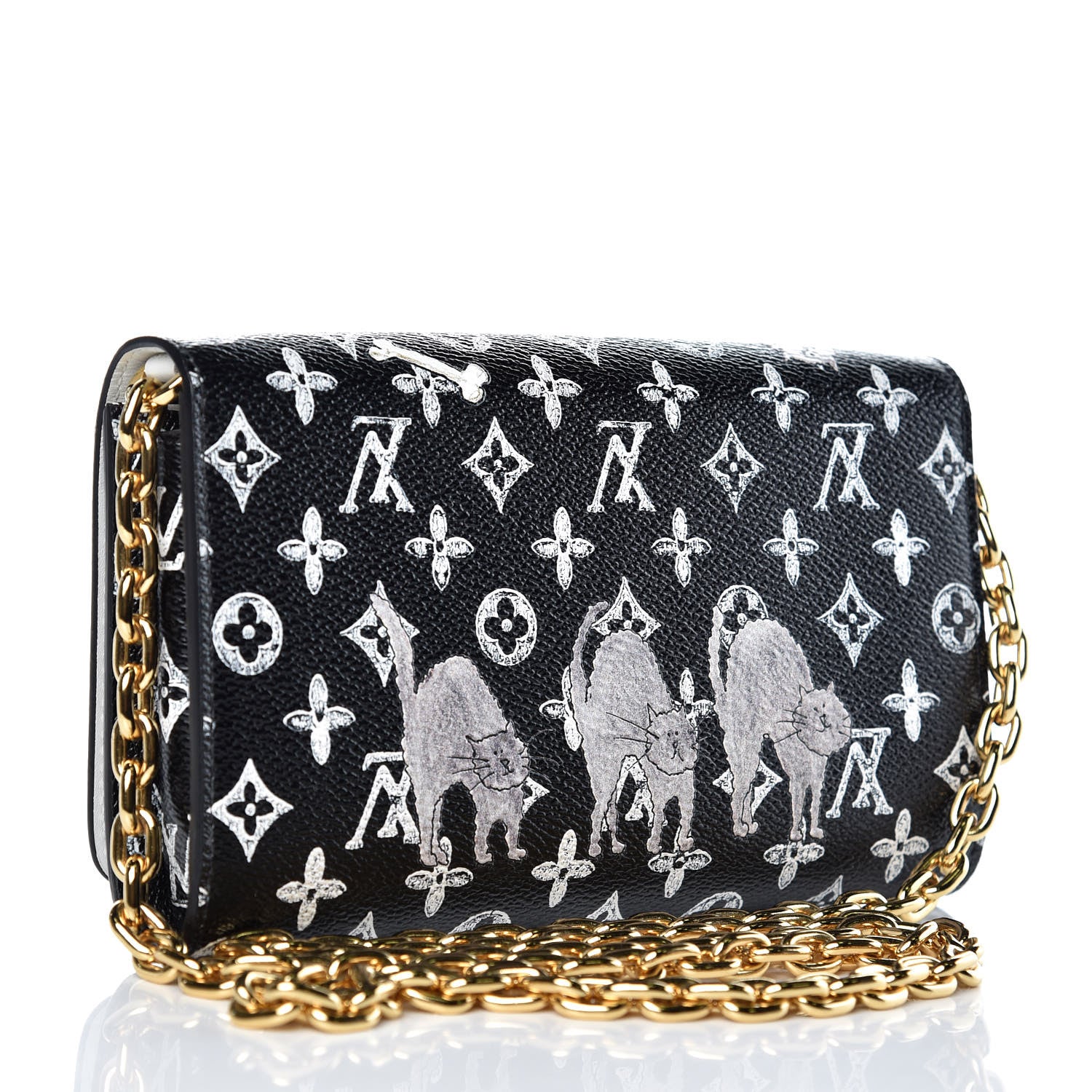 Louis Vuitton Catogram Twist Chain Wallet Black 3 of 10