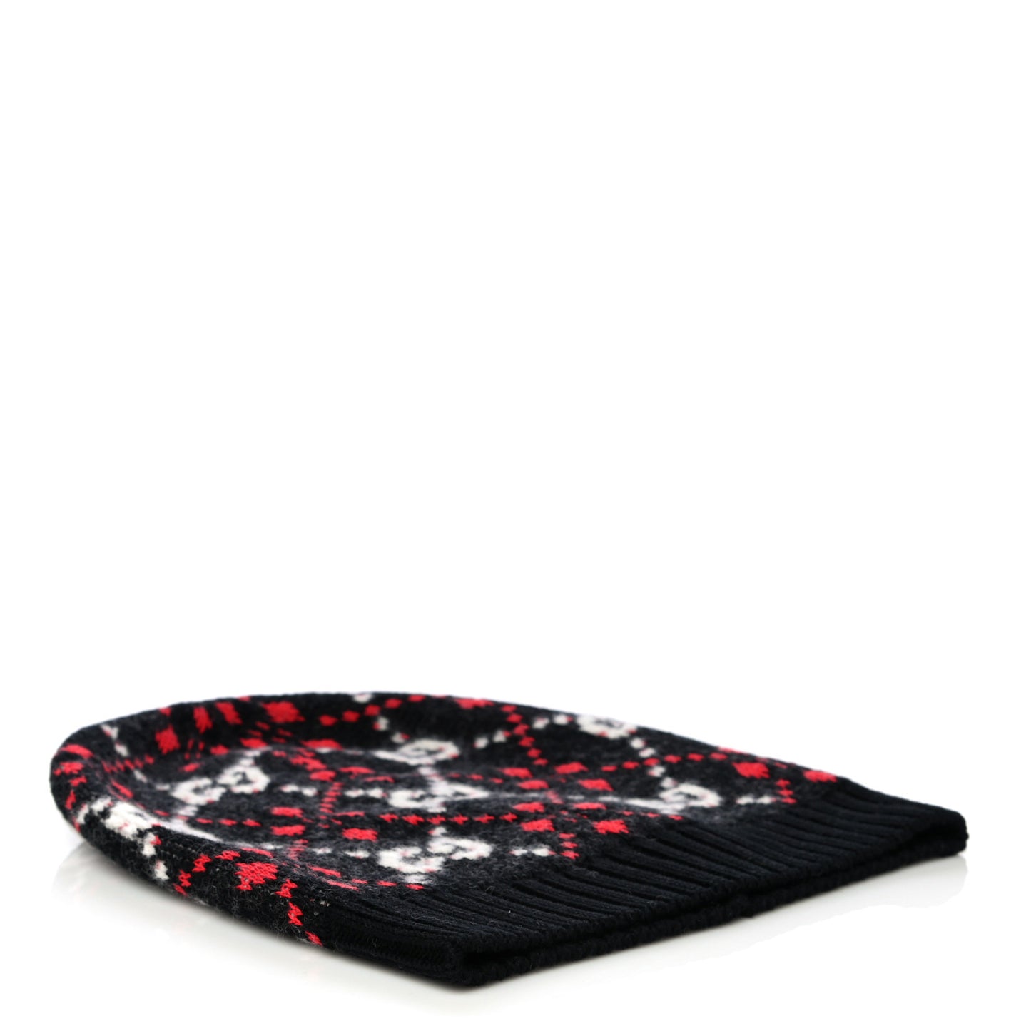 Knit GG Monogram Diamante Beanie Hat S Black