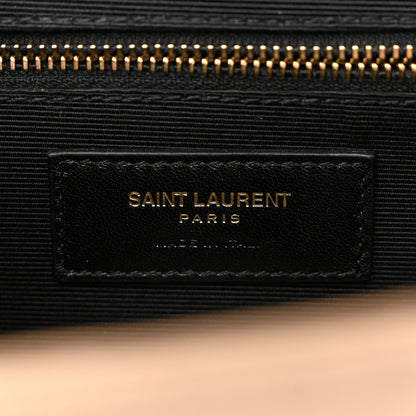 Saint Laurent Grain De Poudre Matelasse Chevron Large Monogram Satchel Nude Powder 6 of 10