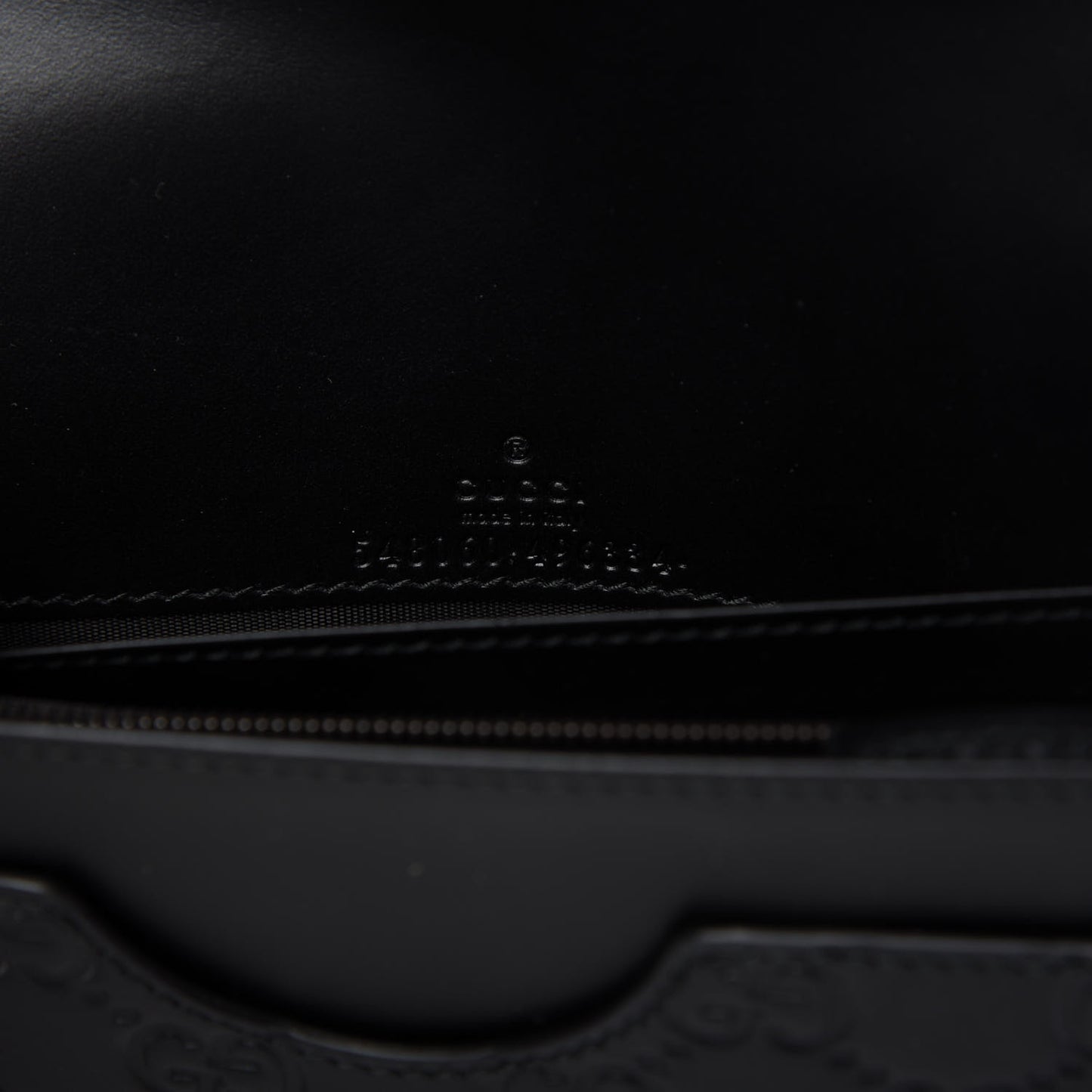 Guccissima Signature Crystal Cat Chain Wallet Black