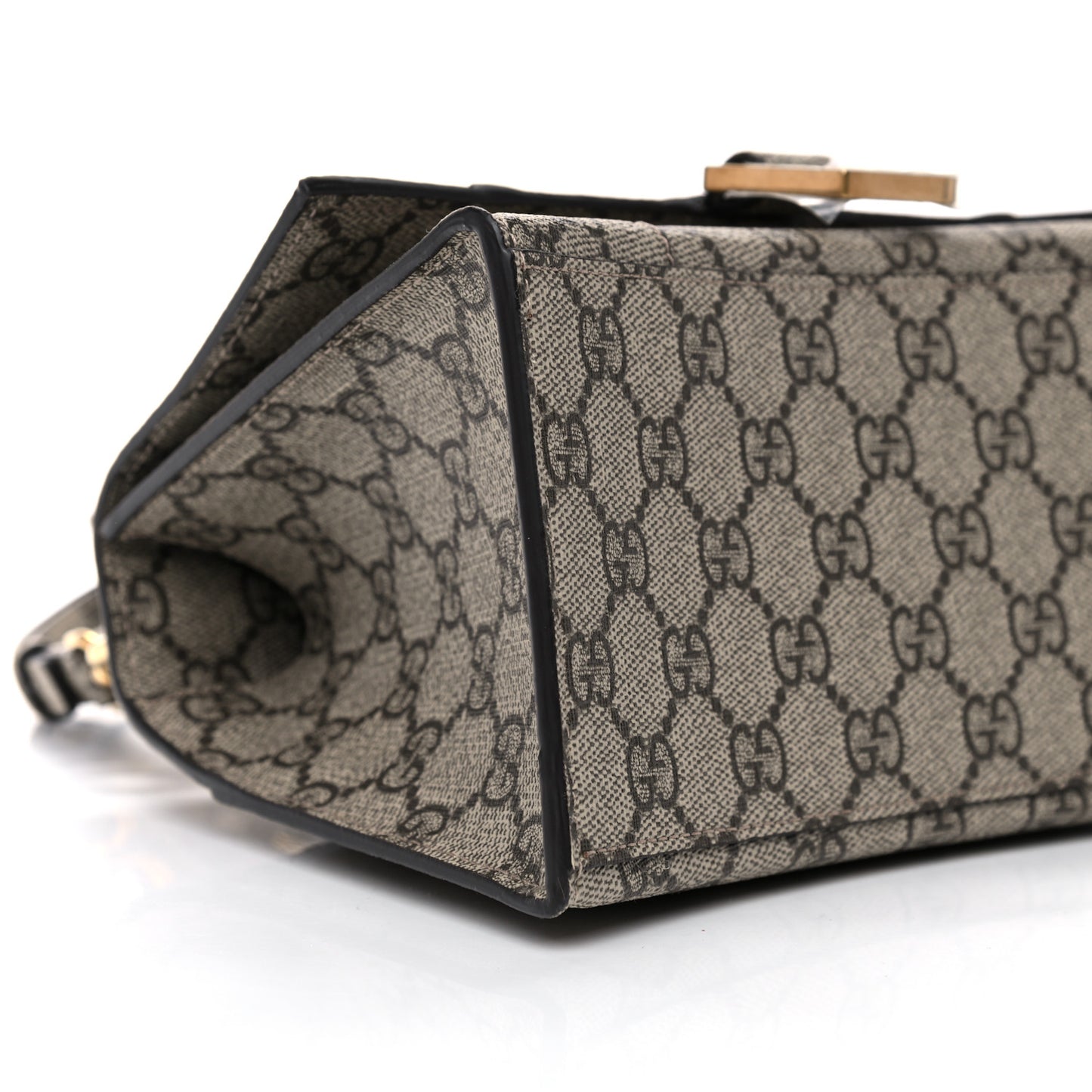 X GUCCI GG Supreme Monogram Small Hourglass Top Handle Bag Beige Ebony