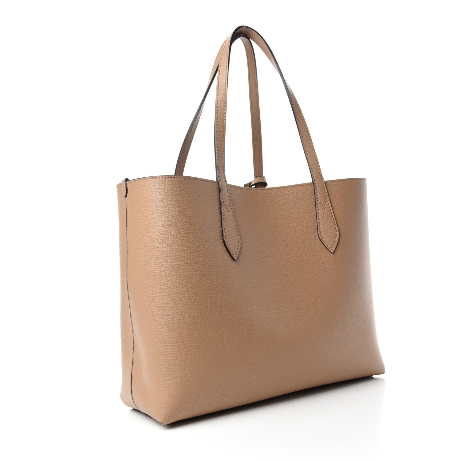 Burberry Grainy Calfskin Haymarket Check Medium Reversible Tote Camel 15 of 20