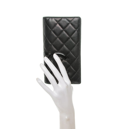 Chanel Calfskin Quilted Cambon Yen Wallet Black 2 of 8