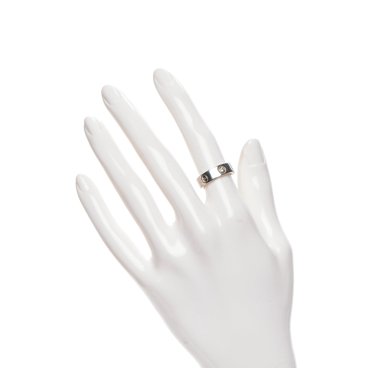 Cartier 18K White Gold 3 Diamond 5.5mm LOVE Ring 49 4.75 2 of 6