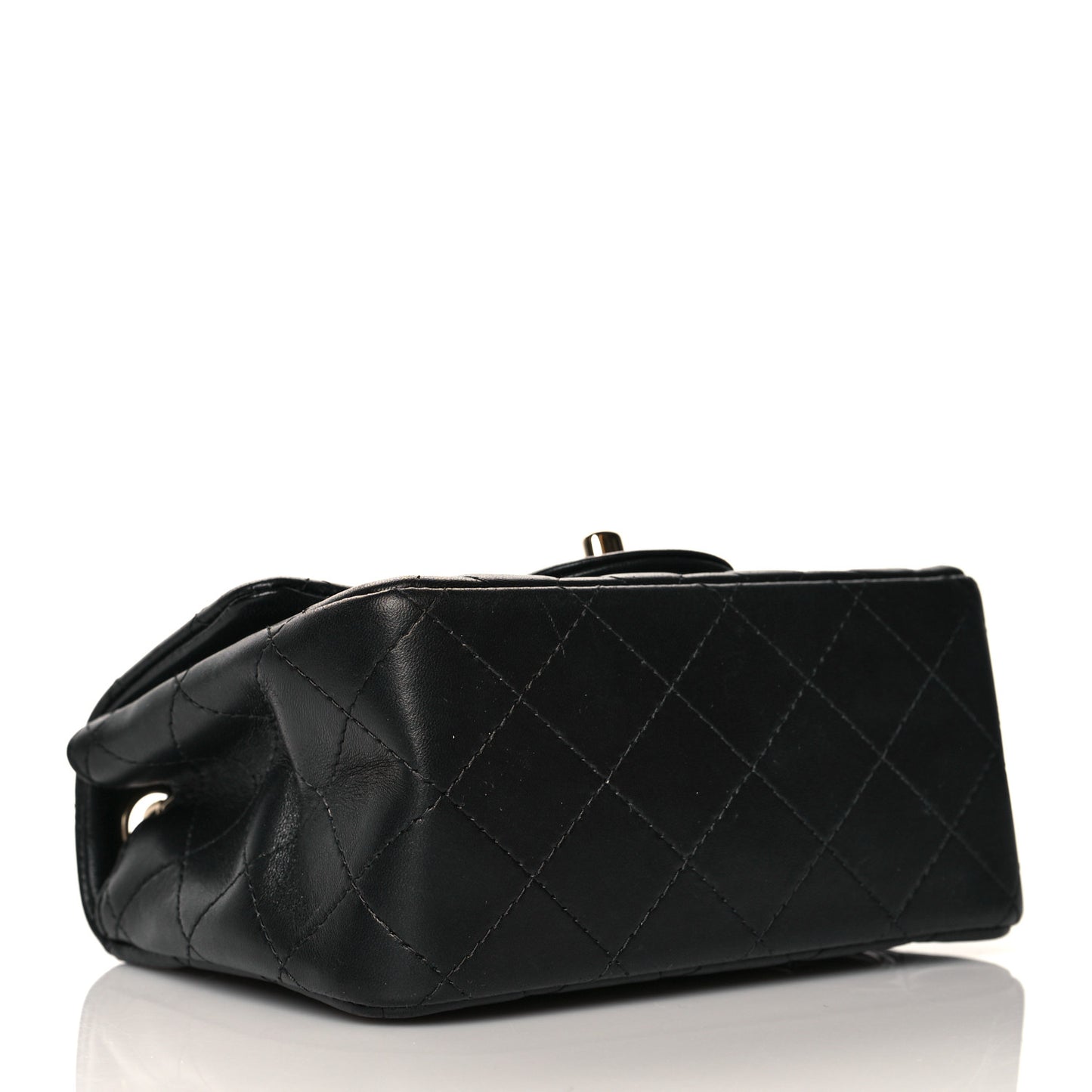 Lambskin Quilted Mini Square Flap Black