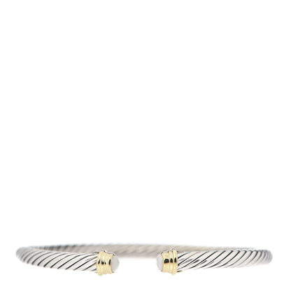 David Yurman Sterling Silver 18K Yellow Gold Opal 4mm Cable Kids Birthstone Bracelet 1 of 7