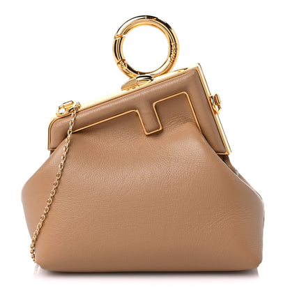 Fendi Shiny Nappa Nano Fendi First Bag Charm Sand 1 of 9