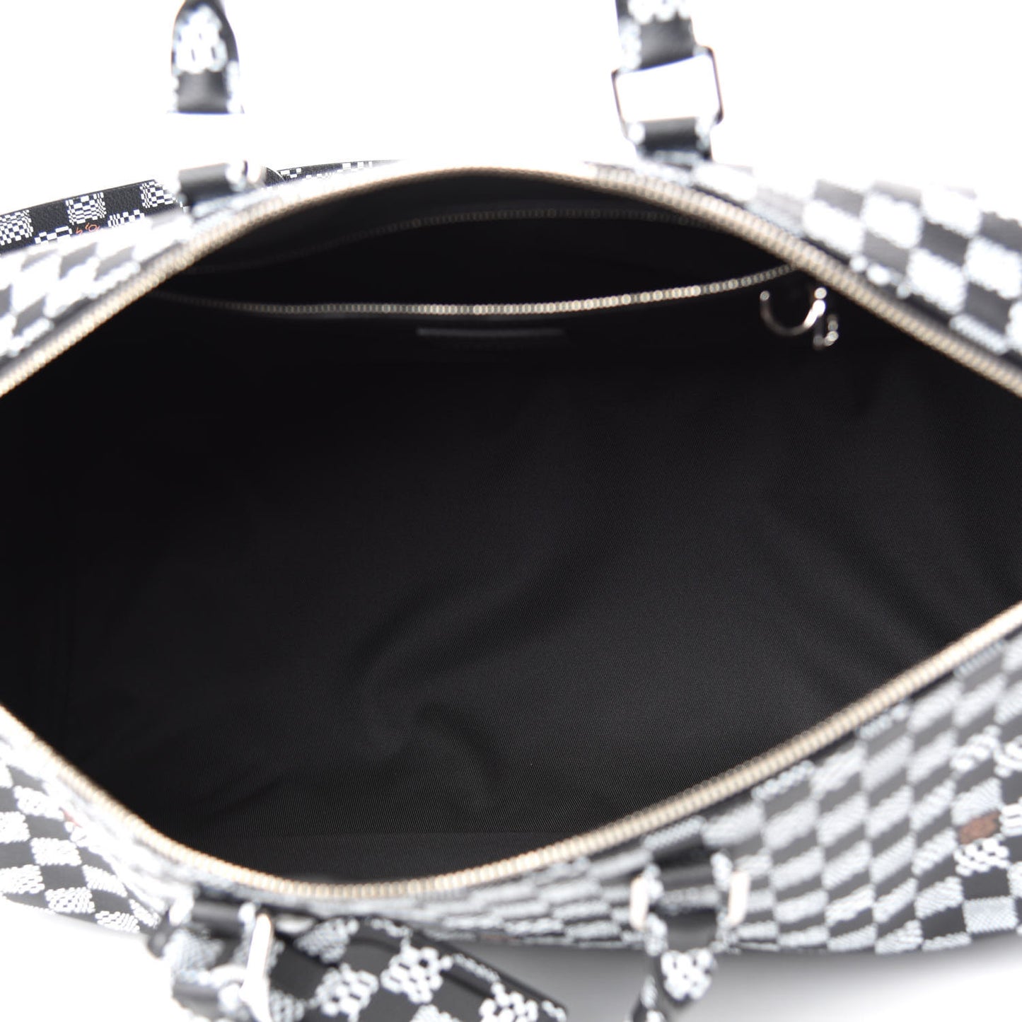 Damier Distorted Keepall Bandouliere 50 Black White