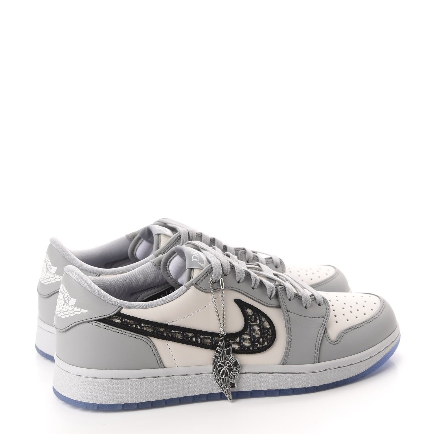 Christian Dior X NIKE AIR JORDAN Calfskin Mens Oblique Low Sneakers 44.5 Beige White 4 of 18