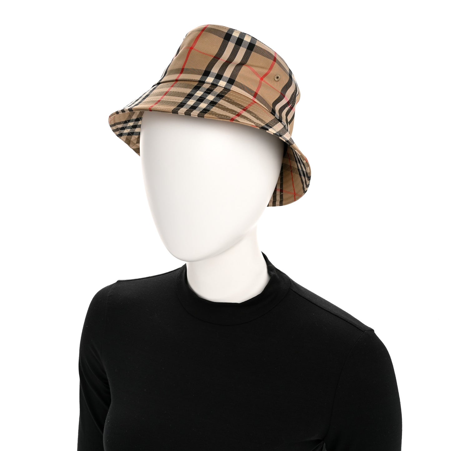 Technical Cotton Vintage Check Bucket Hat S Archive Beige