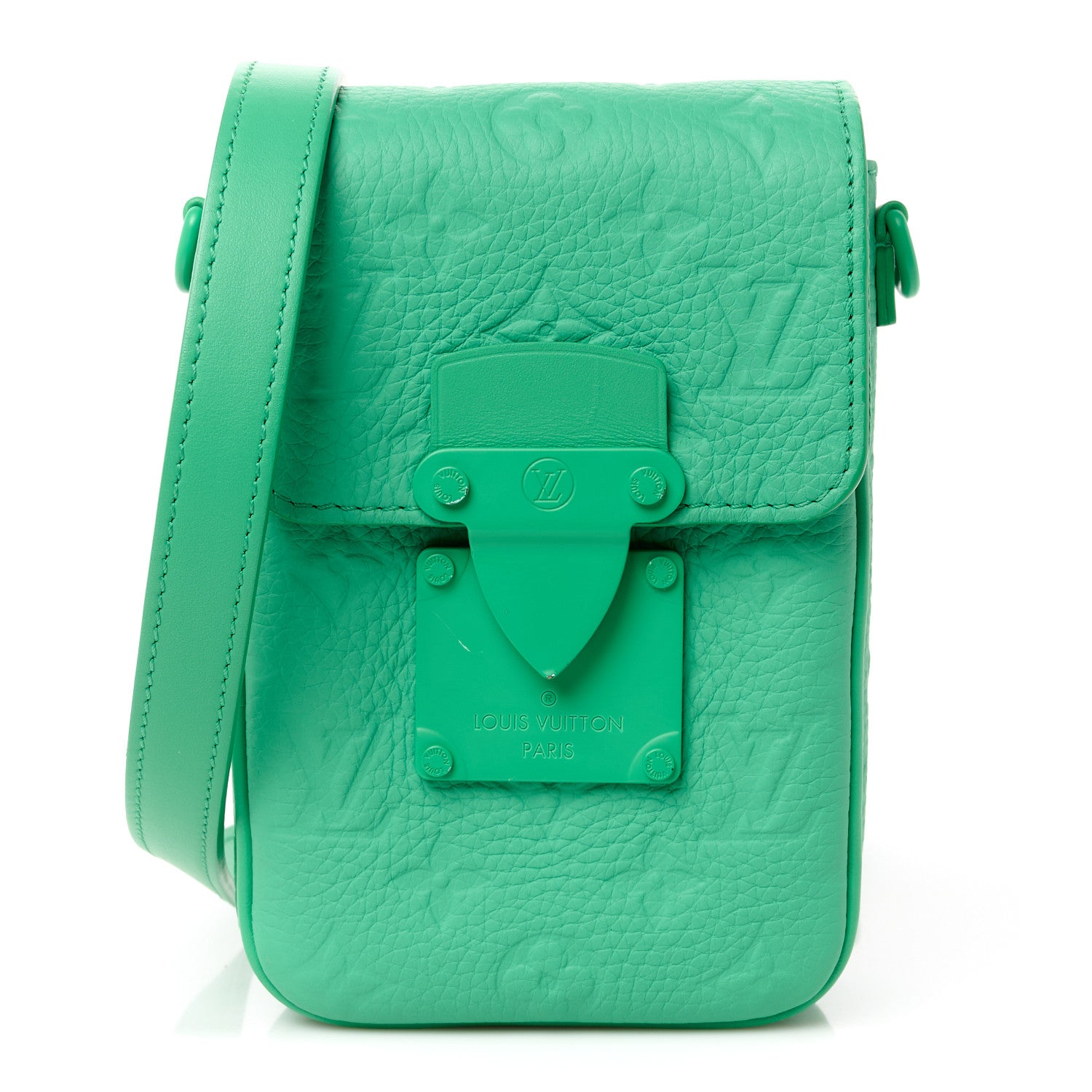 Louis Vuitton Taurillon Monogram S Lock Wearable Wallet Minty Green 1 of 10
