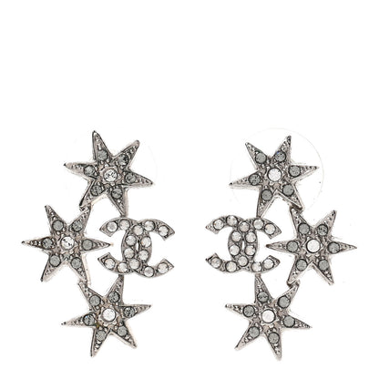 Chanel Crystal CC Star Earrings Silver 1 of 5