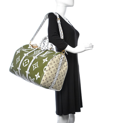 Louis Vuitton Monogram Giant Keepall Bandouliere 50 Kaki Beige 3 of 9