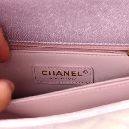 Chanel Iridescent Caviar Quilted Mini Coco Handle Flap Light Pink 5 of 10