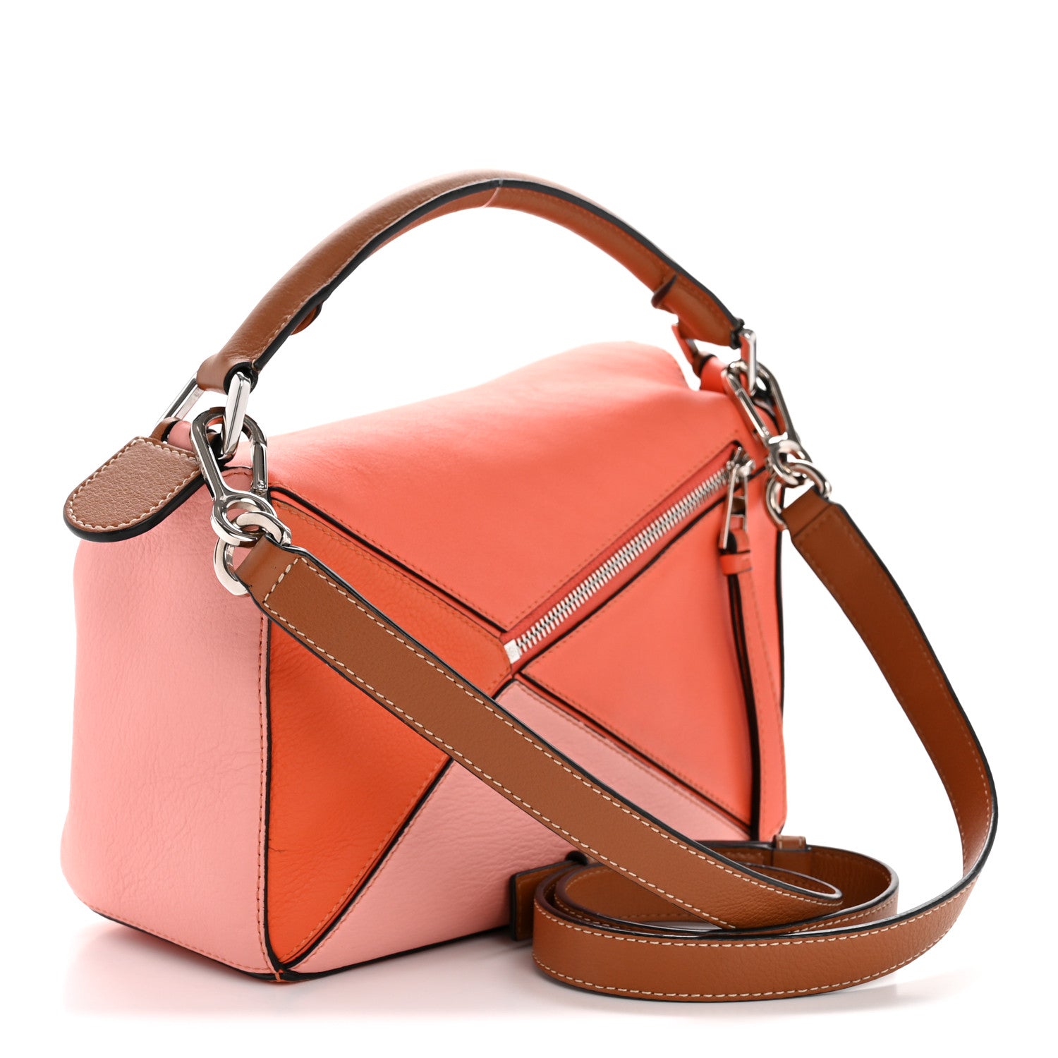 Loewe Calfskin Small Puzzle Bag Orange Tan Pink 1765325 – FASHIONPHILE