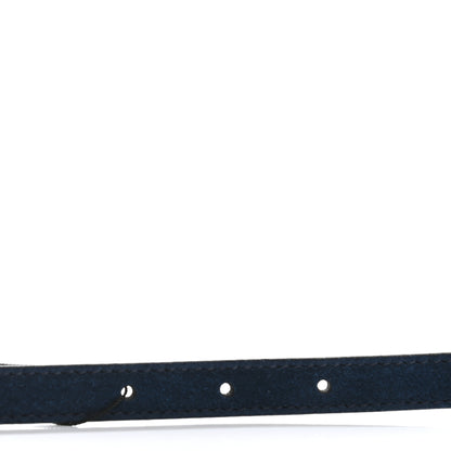 Gucci Suede Calfskin Torchon Double G 15mm Belt 75 30 Blue Agata 5 of 5