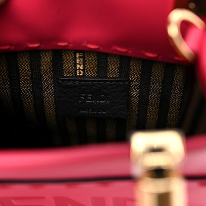 Fendi Vitello King Plexiglass Logo Embossed Mini Fendi Sunshine Shopper Tote Lampone 6 of 9